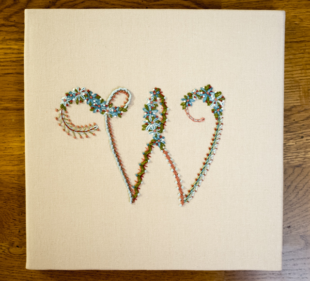 Hand Embroidered Letter W (Mary Corbet)