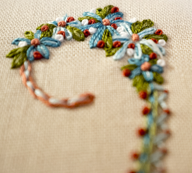 Hand Embroidered Letter W (Mary Corbet)