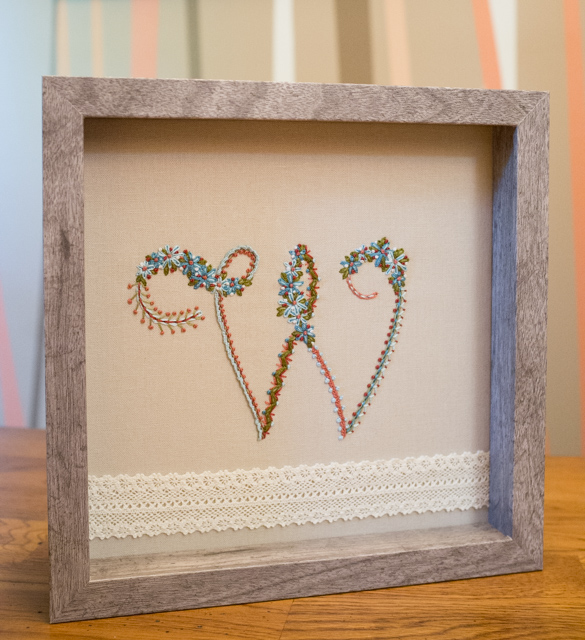 Hand Embroidered Letter W (Mary Corbet)
