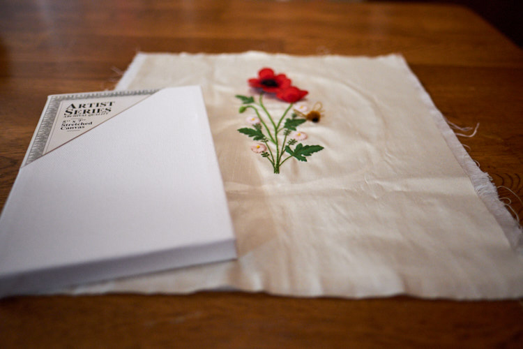 Poppies and Santa Barbara Daisies (Celeste Chalasani) stumpwork embroidery