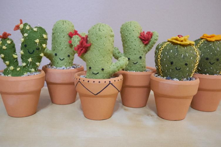 mini felt cacti