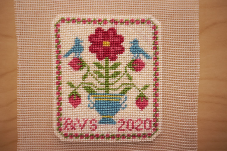 silk gauze rose sampler designed by nancy sturgeon