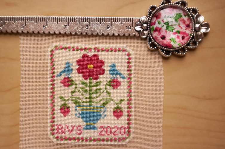 silk gauze rose sampler designed by nancy sturgeon