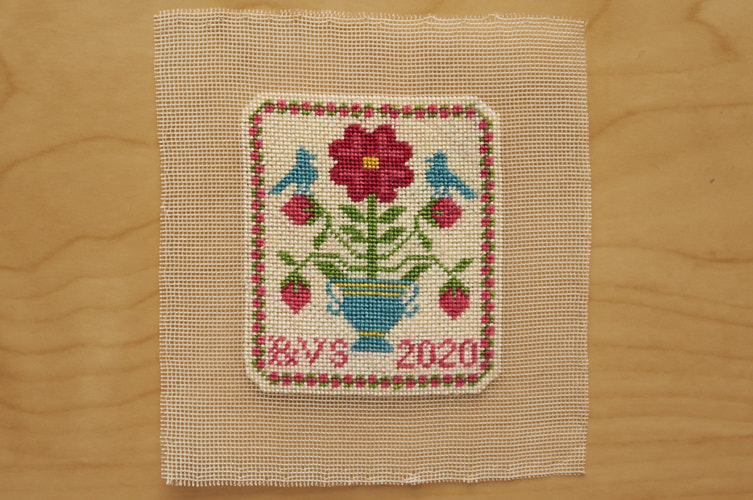 silk gauze rose sampler designed by nancy sturgeon