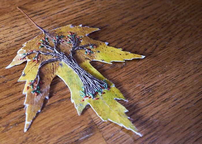 <a href="https://www.thecrafties.com/2022/11/13/open-press-project/">Embroidered Leaf</a>